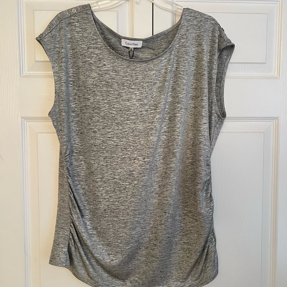 Calvin Klein Women's Silver/Gray Top